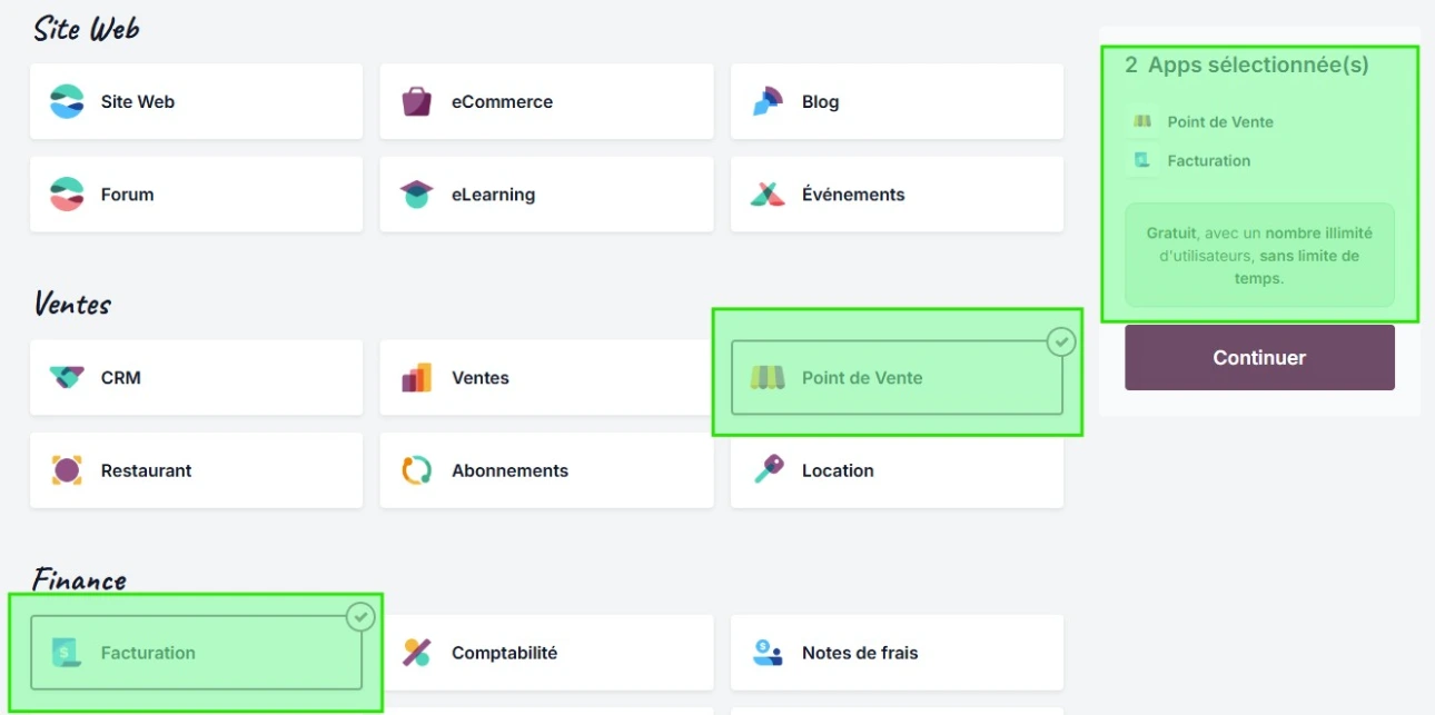 Odoo Point de vente